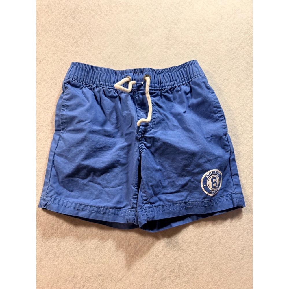 Crazy‎ 8 Boys Blue Cotton Athletic Crew Graphic Shorts Size 3T Elastic Waist